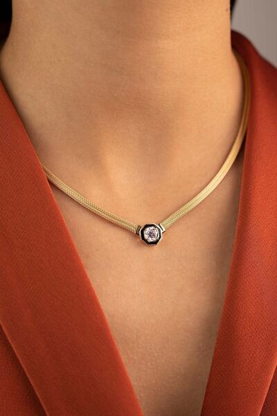 YAVUZ KUYUMCULUK Hasır Sekizgen Baget Kolye