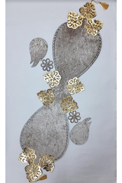 SEHARA Runner/față de masă/față de masă de cafea/velur/126cm/5 bucăți/ nurk/aur