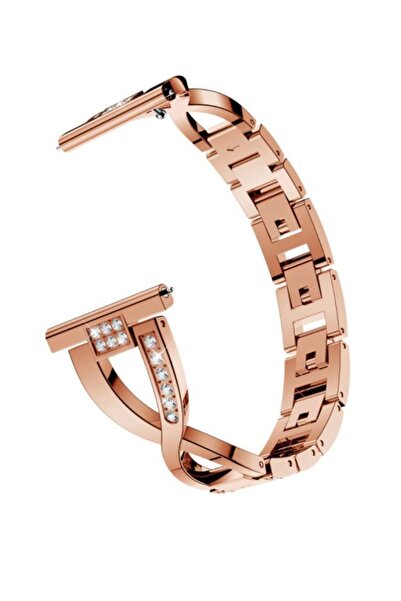 Markacase Fossil Watch Gen 6 Için Pırlanta Görünümlü Taşlı Fantezi Kordon Ros...