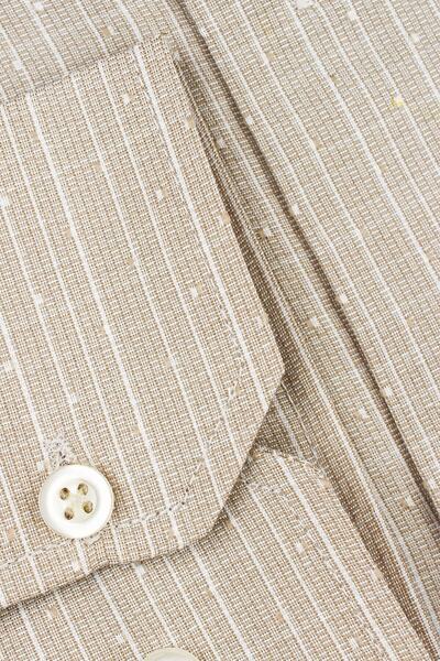 Varetta Ανδρικό μακρυμάνικο πουκάμισο σε καφέ χρώμα Classic Cut με κουμπιά με μονή τσέπη