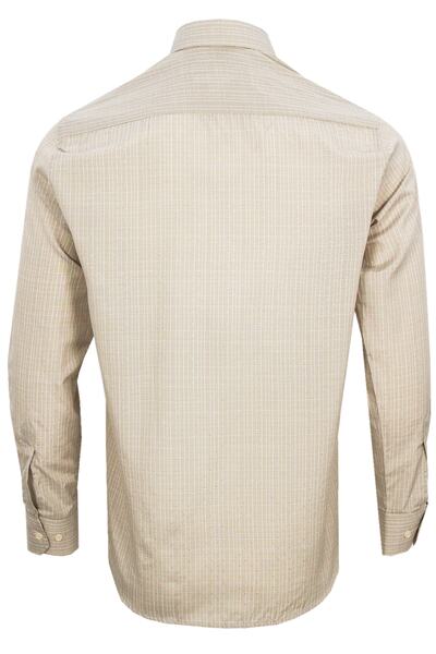 Varetta Ανδρικό μακρυμάνικο πουκάμισο σε καφέ χρώμα Classic Cut με κουμπιά με μονή τσέπη