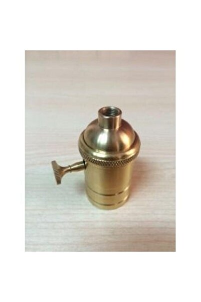 OKYANUSAYD Pirinç Çıt-çıt E-27 Vintage Rustik Anahtarlı Duy