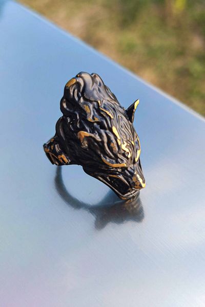 The Collection Ancient Wolf Adjustable Men's Ring