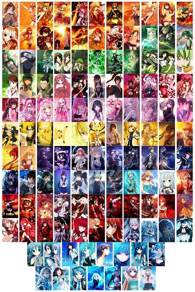 Postifull Σετ αφίσας τοίχου Anime - Σετ κολάζ Anime με αυτοκόλλητη πλάτη - 125 τμχ - 10cm*15cm - Σετ σε κουτί
