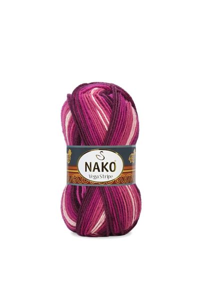 NAKO (5 τεμάχια) Vega Stripe 82413 Πλεκτό στο χέρι Σπάντζο Γιλέκο Ζακέτα Πλεκτό Νήμα Βρεφικό Σπάντζο