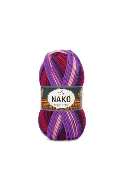 NAKO (5 τεμάχια) Vega Stripe 82412 Πλεκτό στο χέρι Γιλέκο Ζακέτα Πλεκτό Πλεκτό Νήμα Βρεφικό Σπάνιο