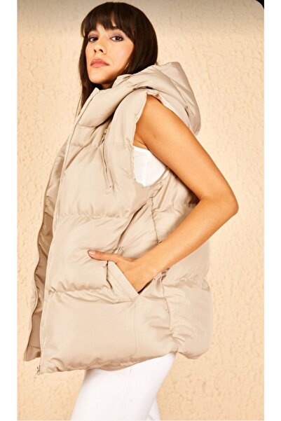 GALAVİP Women's Hooded Sleeveless Puffer Vest with Pockets