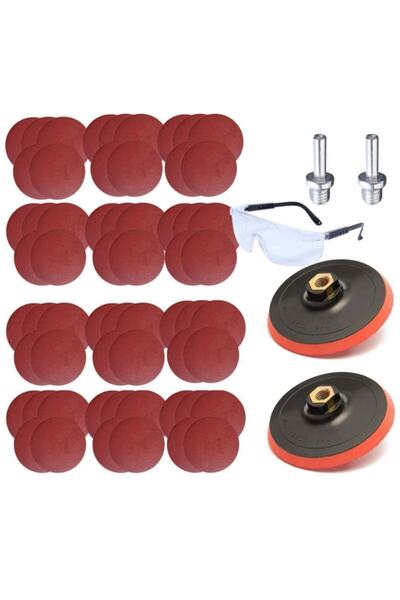 Velcro Sanding Set Drill Apparatus Glasses 115 Mm 65 Pieces