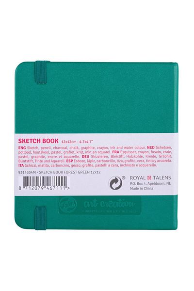 Talens Sketchbook Hard Cover Sketch Drawing Notebook 12x12 Cm140 gr80 YpForest Green