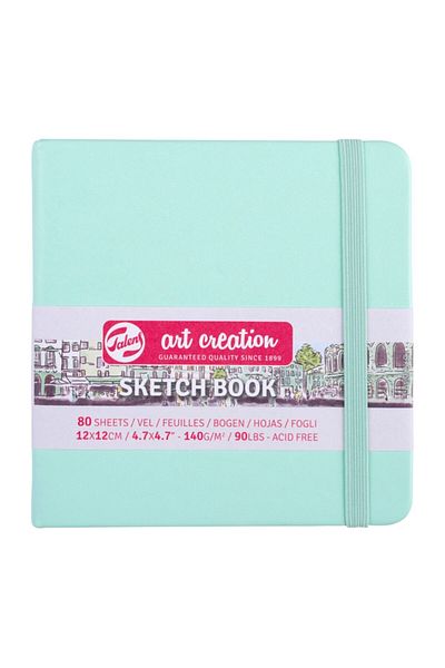 Talens Sketchbook Hard Cover Sketch Drawing Notebook 12x12 Cm140 gr80 YpPastel Mint Green