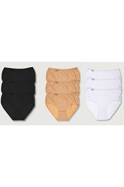 Tutkun Γυναικεία Σλιπ Μπάτο Ψηλόμεσο Βαμβακερά Μικτά Χρώματα Πακέτο 9 τεμαχίω...