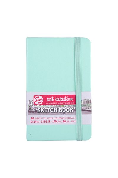 Talens Sketchbook Hard Cover Sketch Drawing Notebook 9x14 Cm140 gr80 YpPastel Mint Green