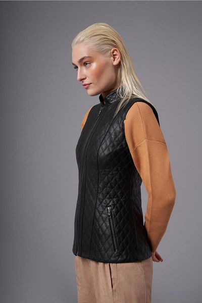 Deri Company Marrone Black Leather Vest216510