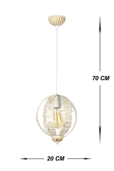 VENON Cream Yellow Patina Chandelier - Dinone Single