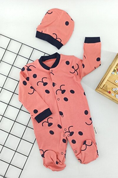 ALİSS BABY Pembe Ayı Surat Desen Astronot Bebek Tulumu 3-6-9 Ay