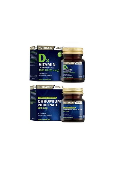 Nutraxin 120+90 Tablets Set Containing Vitamin D3 and Chrome Mineral