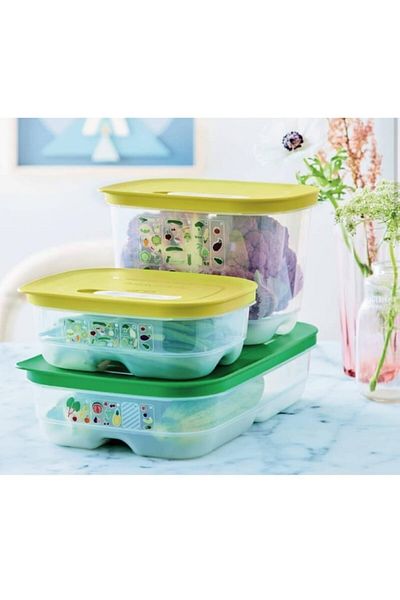 Tupperware Greenhouse Set 3-Piece Vegetable and Fruit Storage Set - Hsgl (800-2x1.8)
