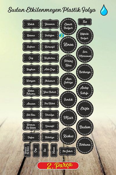 ENGINPRINT Black 107 Pieces Spice Pulses Nuts Jar Label Sticker + Watercolor Heart Sticker
