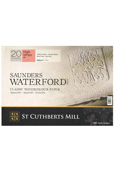 Anka Art Saunders Waterford Leaf 20 Blocks 300g - Hot Pressed, High White, 23x31