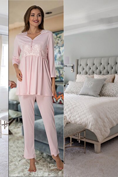 Effort Pijama Effortt 3011 Δαντελένια Λεπτομερή Σετ Πιτζάμες εγκυμοσύνης