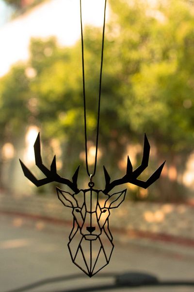 MoonArt Car Interior Rearview Mirror - Pendant, Cngift, Metal Deer Ornament Decoration