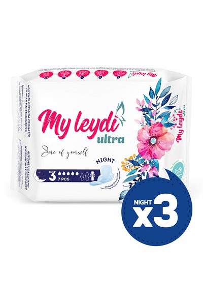 MYLEYDİ Ultra Hygienic Pad Night 21 Pieces (3 Packs)