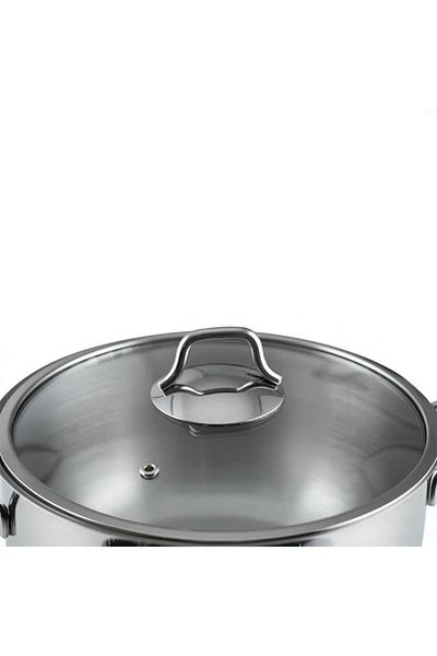 Nehir Silver Casserole Stainless Steel Cookware Set Set 8 Pieces