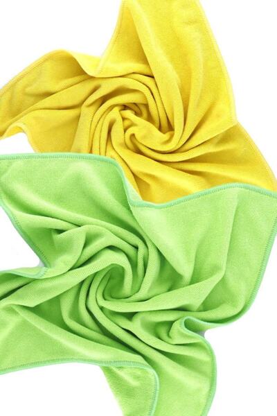 SİLVER HOME قطعة قماش تنظيف عالمية من الألياف الدقيقة مقاس 50 × 70 سم - أصفر/...