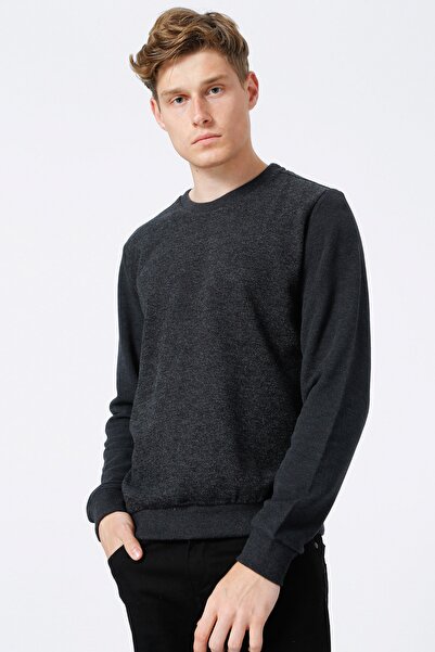 Lee Cooper Ανδρικό φούτερ Newdiagonal O Neck Γκρι 221 LCM 241043