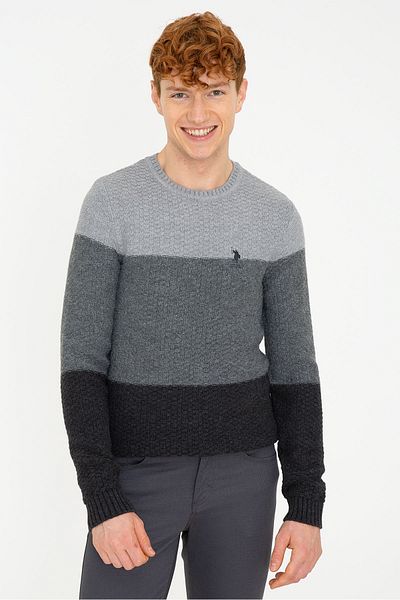 U.S. Polo Assn. Сив мъжки пуловер