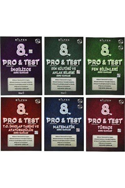 Bilfen Yayıncılık Bilfen 8. Sınıf Pro & Test Soru Bankası Seti 6 Kitap