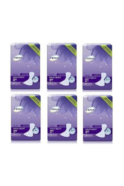 TENA Lady Maxi Night 6 Drops Women's Bladder Pad 12 Pack 6 Pack