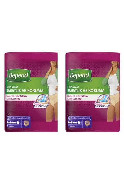 Depend Women's Absorbent Panties 9 Pieces Large Size Large Size 9+9 18 Pieces
