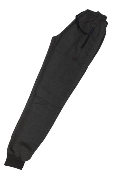 bigiyin Ανδρικό γκρι χειμερινό φούτερ με ελαστικό πόδι και φλις εσωτερικά