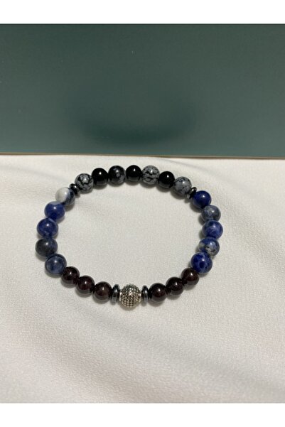 Generic Brand Lal Stone, Sodalite, Snowflake Obsidian Natural Stone Bracelet