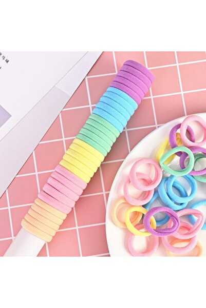 MutluBiDünya Kadın 30'lu Pastel Renkli Lastik Toka Seti