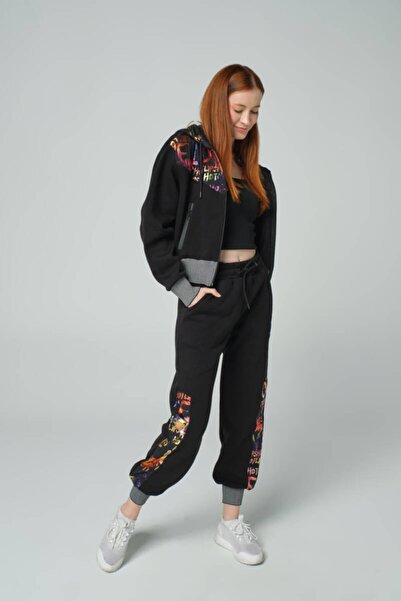 DAVID&GERENZO Σετ αθλητική φόρμα με κουκούλα σε μαύρο χρώμα