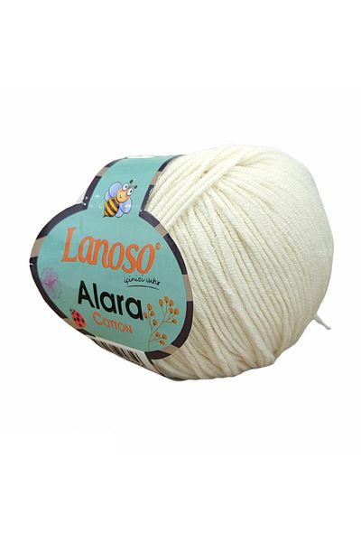 Lanoso Alara Βαμβάκι 50 γρ. Amigurumi Ipi 901 - Κρεμ πλεξίματος