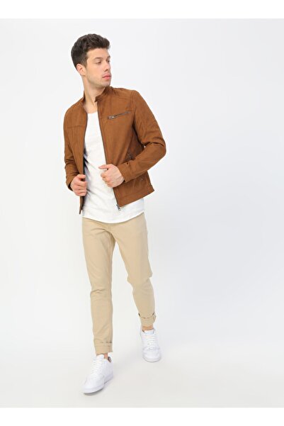 Jack & Jones Düz Kahve Erkek Mont