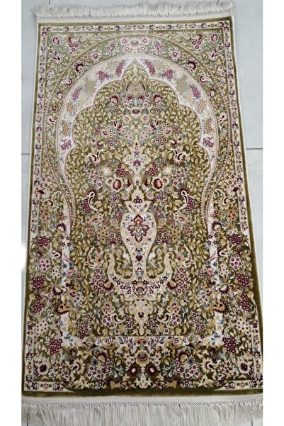 Kardesler Bambu Halı Seccade Yumuşak Yüzey Sık Dokuma 10416 Saçaklı Yeşil