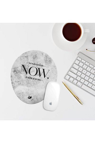 Özer Store Gray Now Written Wrist Support Rectangular Mousepad Mouse Pad