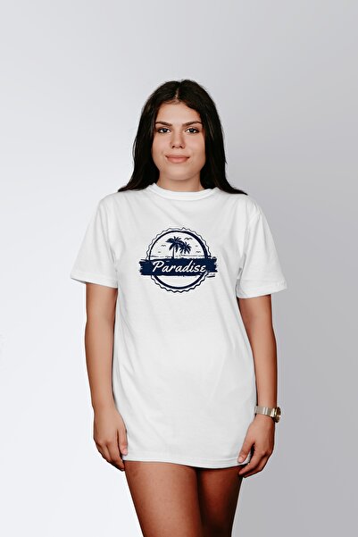 ErTaPassage White Paradise cu imprimeu Femei tricou - T1994515