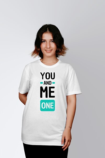 ErTaPassage Λευκό 'You and Me' με τύπωμα Γυναικείο μπλουζάκι - T6286280