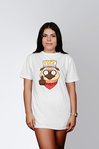 ErTaPassage Cățeluș alb pentru femei Angry Dog cu imprimeu Standard tricou T4...