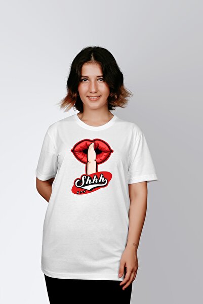 ErTaPassage White Shhh Silent Femei tricou - Standard, cu imprimeu T2767203