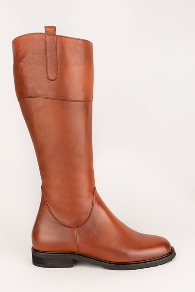 Elile Shoes حذاء نسائي من الجلد الطبيعي بلون أسمر