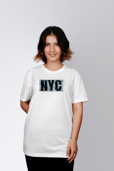 ErTaPassage White Nyc City cu imprimeu Femei tricou - T6706015
