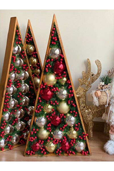 QUEEN AKSESUAR Луксозни новогодишни украси Дървено дърво в рамка Кокина Колед...