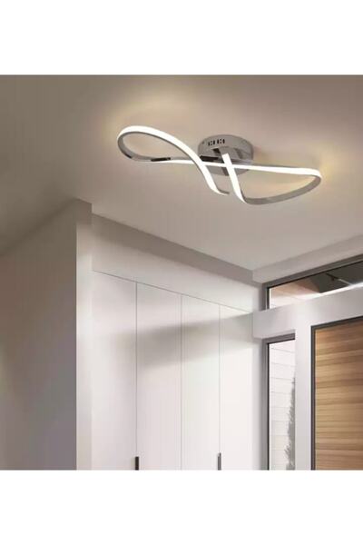burenze Modern Luxury Tasarım Plafonyer Led Avize Krom