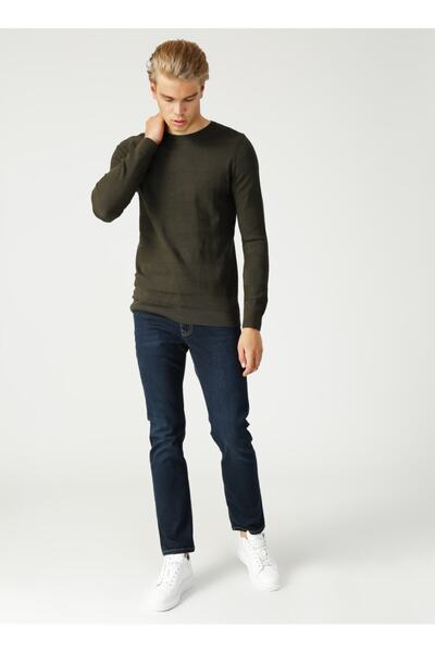 Lee Cooper Holden Khaki O Neck Men's Sweatshirt - 211 Lcm 241054